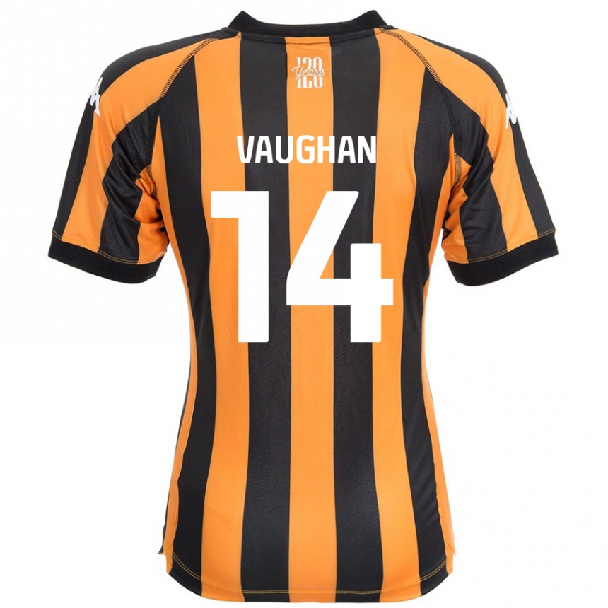 Kids Football Harry Vaughan #14 Black Amber Home Jersey 2024/25 T-Shirt Canada