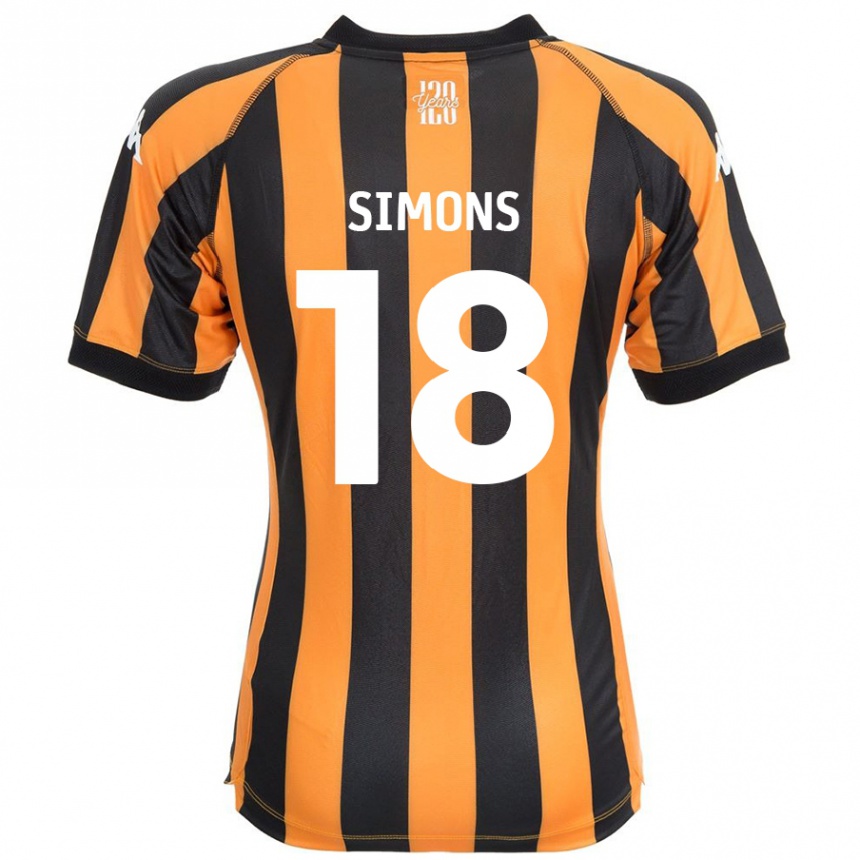 Enfant Football Maillot Xavier Simons #18 Noir Ambre Tenues Domicile 2024/25 Canada