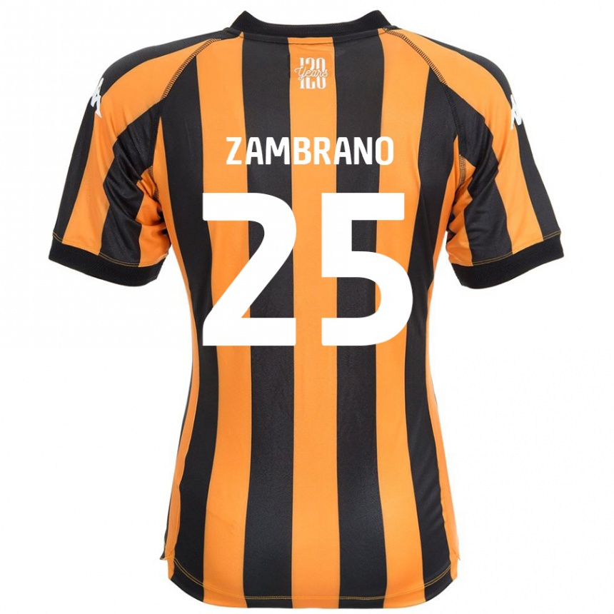 Kids Football Óscar Zambrano #25 Black Amber Home Jersey 2024/25 T-Shirt Canada