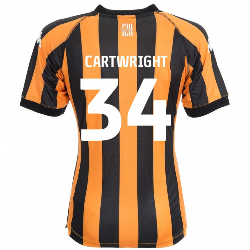 Kids Football Harvey Cartwright #34 Black Amber Home Jersey 2024/25 T-Shirt Canada