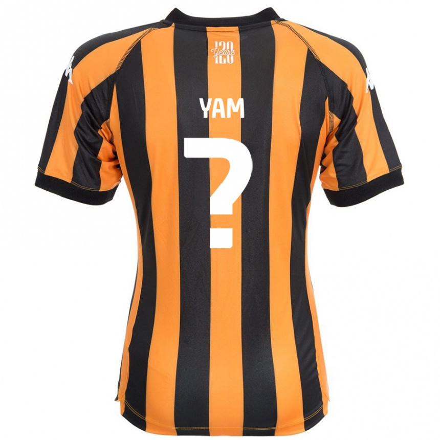 Kids Football Callum Yam #0 Black Amber Home Jersey 2024/25 T-Shirt Canada