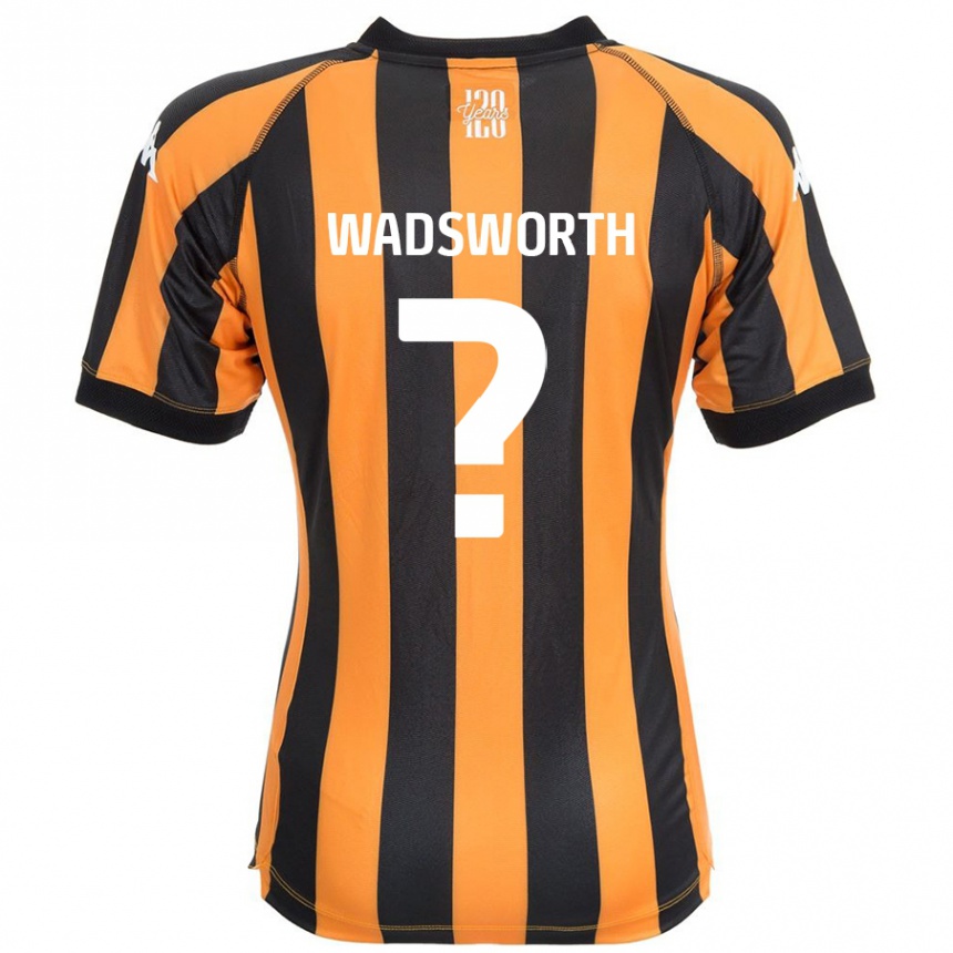 Kids Football Noah Wadsworth #0 Black Amber Home Jersey 2024/25 T-Shirt Canada