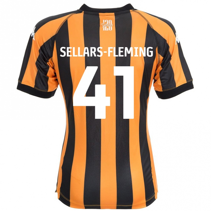 Kids Football Tyrell Sellars-Fleming #41 Black Amber Home Jersey 2024/25 T-Shirt Canada