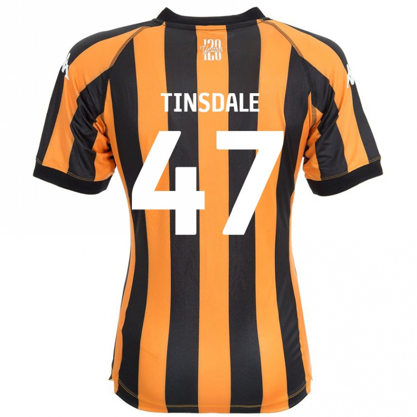 Kids Football Nathan Tinsdale #47 Black Amber Home Jersey 2024/25 T-Shirt Canada