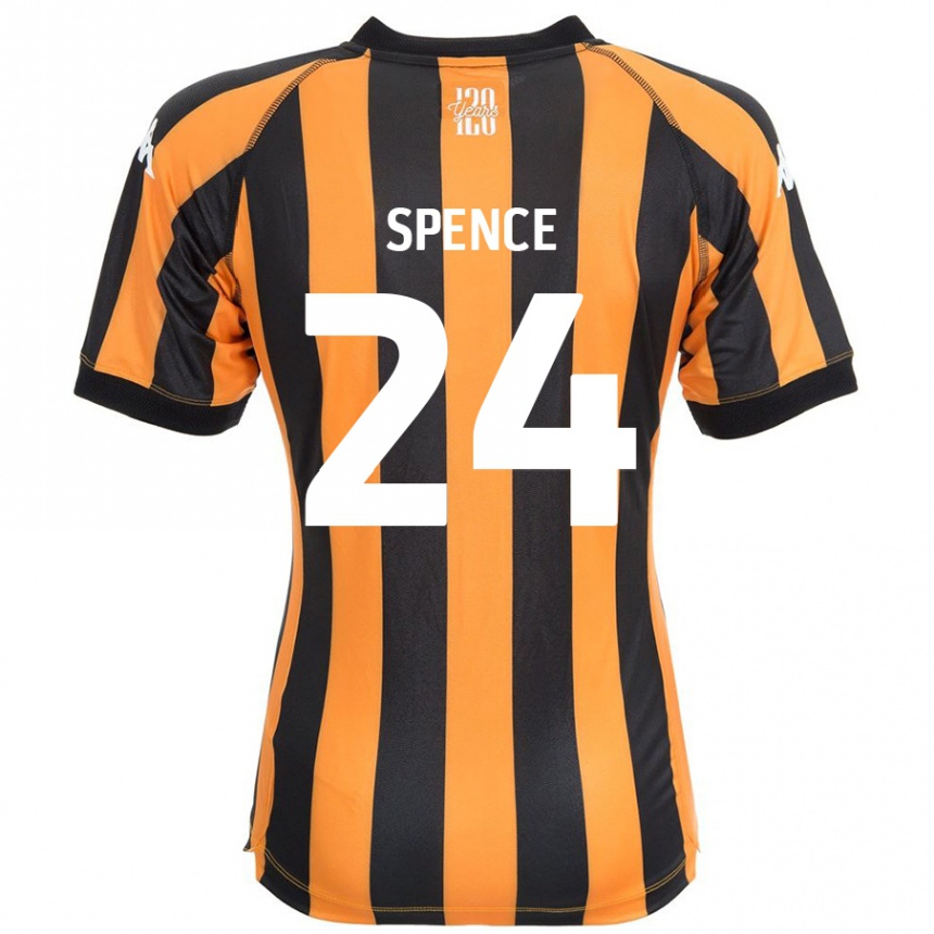 Kids Football Emily Spence #24 Black Amber Home Jersey 2024/25 T-Shirt Canada