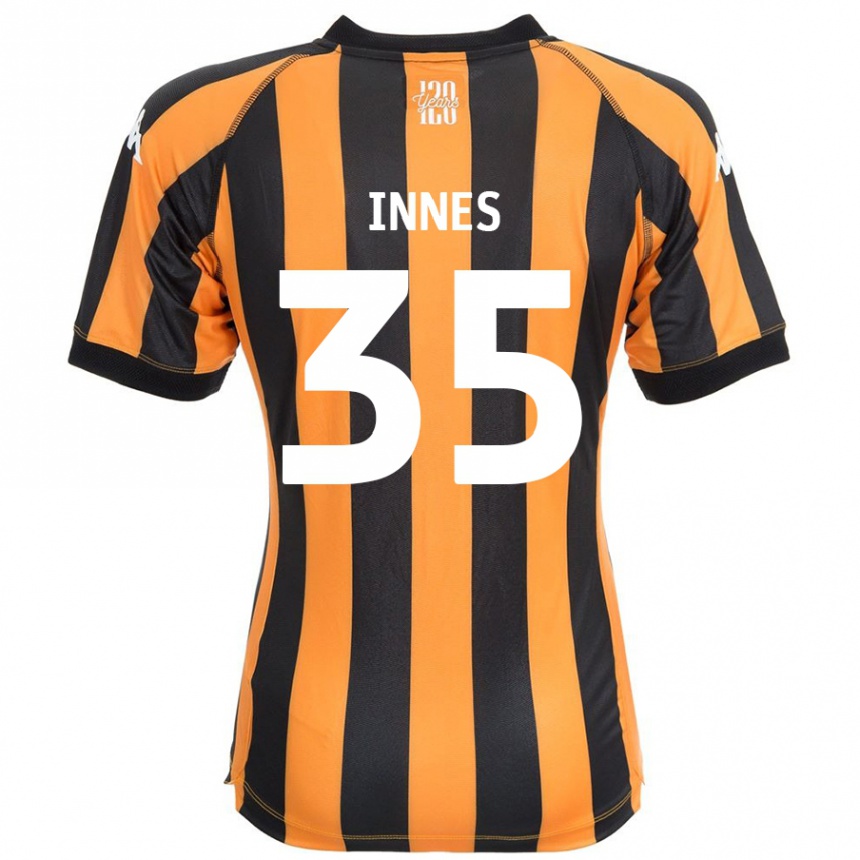 Kids Football Emma Innes #35 Black Amber Home Jersey 2024/25 T-Shirt Canada