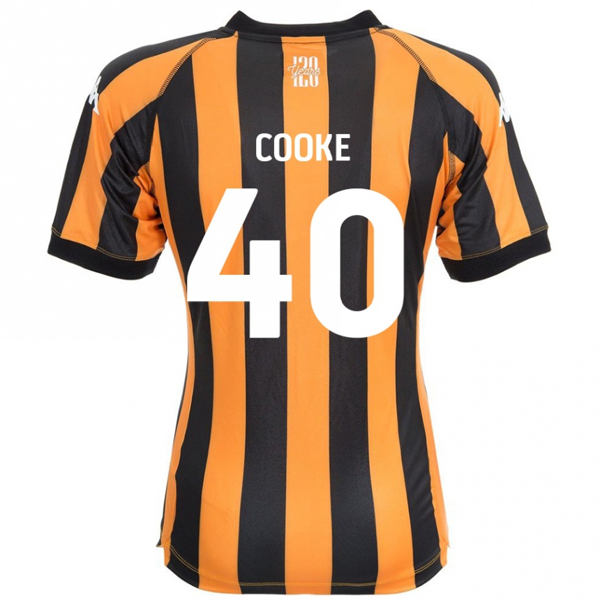 Kids Football Megan Cooke #40 Black Amber Home Jersey 2024/25 T-Shirt Canada