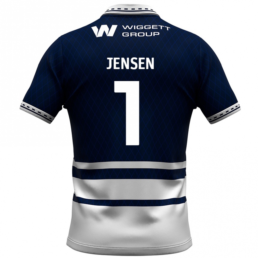 Enfant Football Maillot Lukas Jensen #1 Bleu Marine Blanc Tenues Domicile 2024/25 Canada