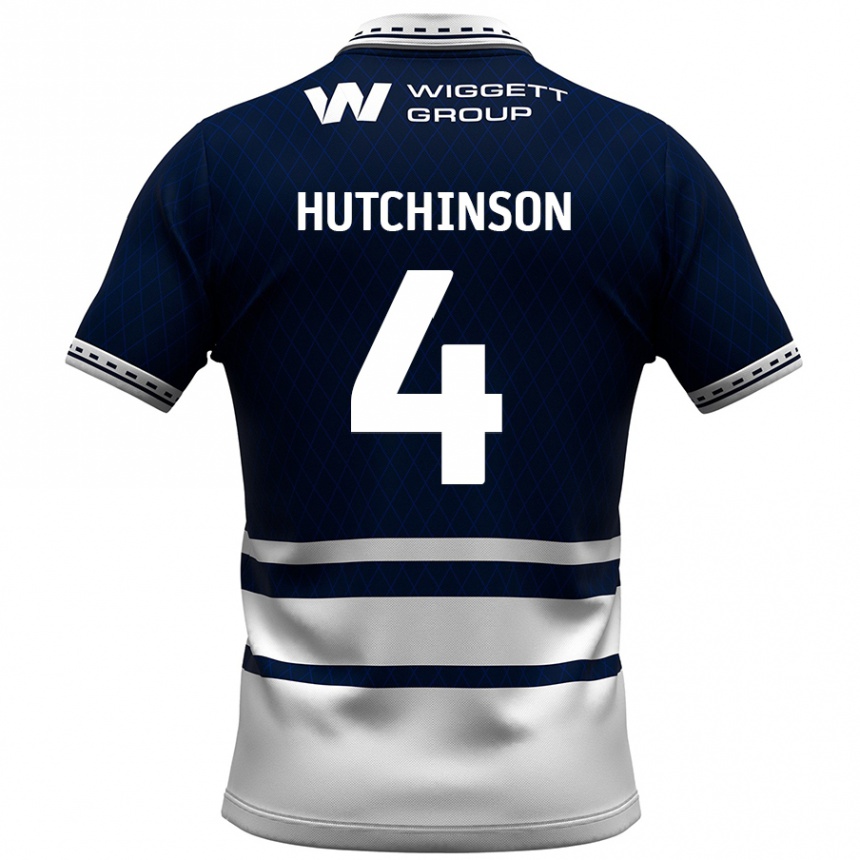 Enfant Football Maillot Shaun Hutchinson #4 Bleu Marine Blanc Tenues Domicile 2024/25 Canada