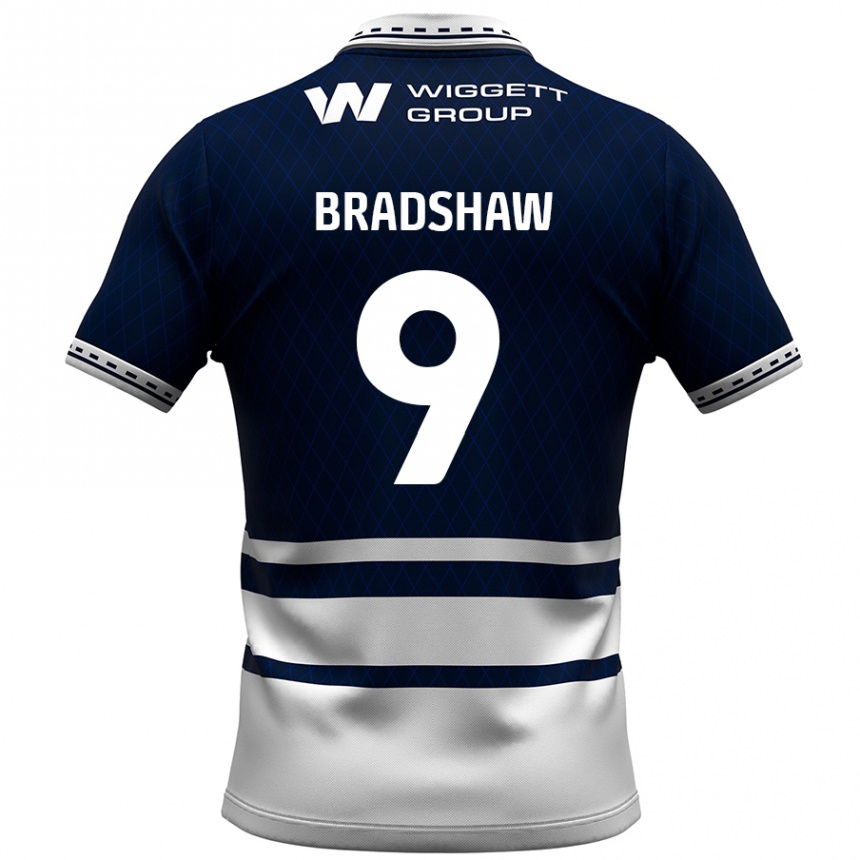 Enfant Football Maillot Tom Bradshaw #9 Bleu Marine Blanc Tenues Domicile 2024/25 Canada