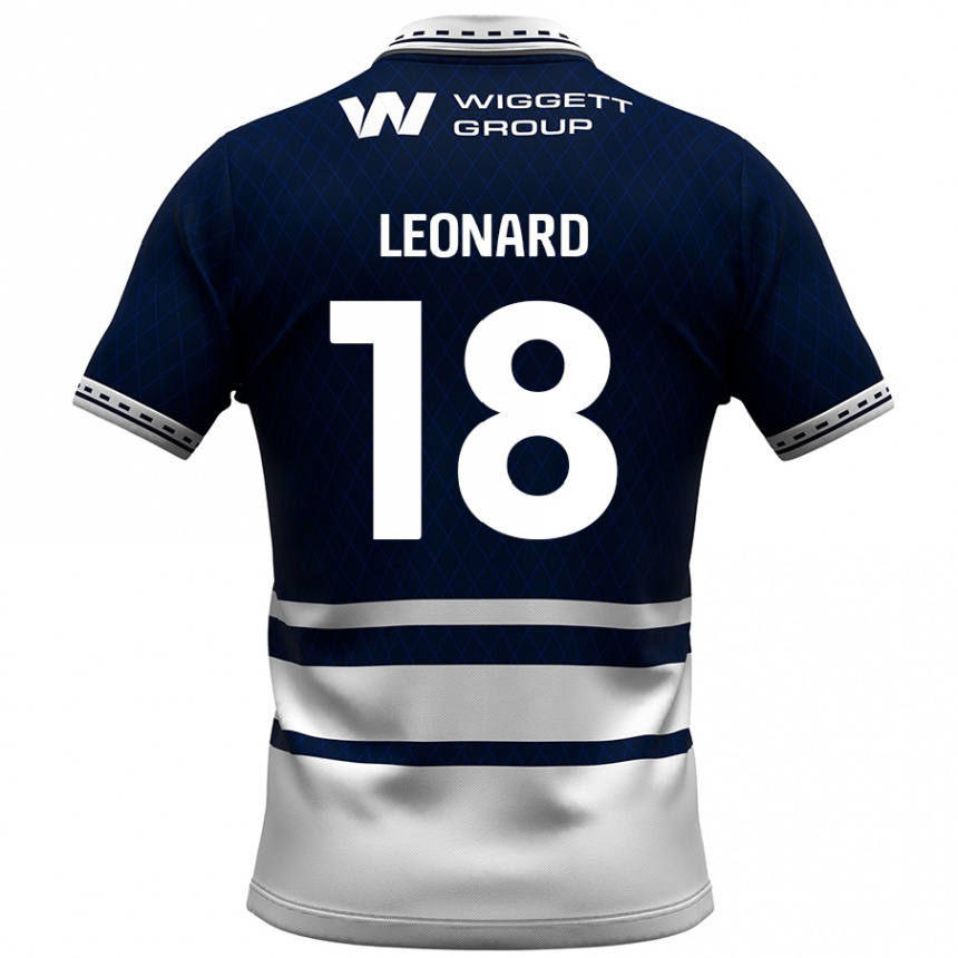 Enfant Football Maillot Ryan Leonard #18 Bleu Marine Blanc Tenues Domicile 2024/25 Canada