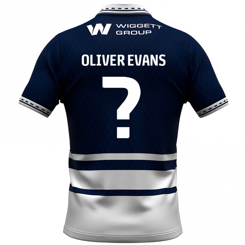 Enfant Football Maillot Oliver Evans #0 Bleu Marine Blanc Tenues Domicile 2024/25 Canada