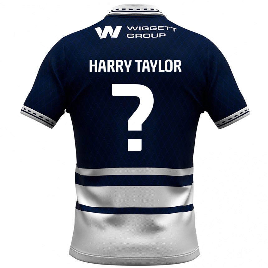 Enfant Football Maillot Harry Taylor #0 Bleu Marine Blanc Tenues Domicile 2024/25 Canada