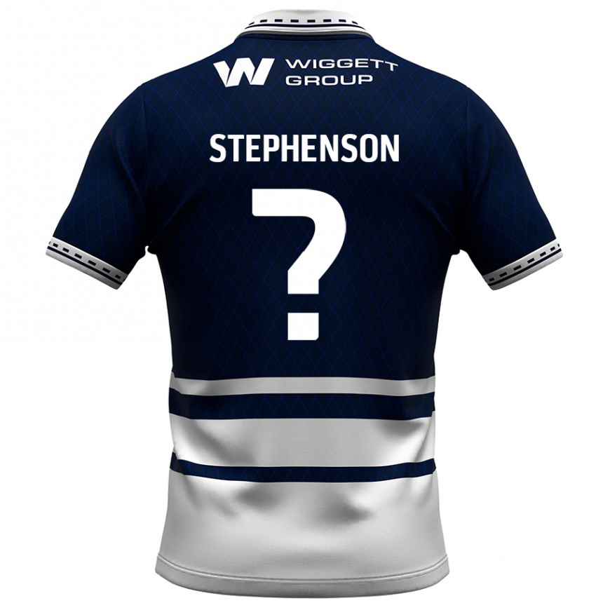 Enfant Football Maillot Joshua Stephenson #0 Bleu Marine Blanc Tenues Domicile 2024/25 Canada