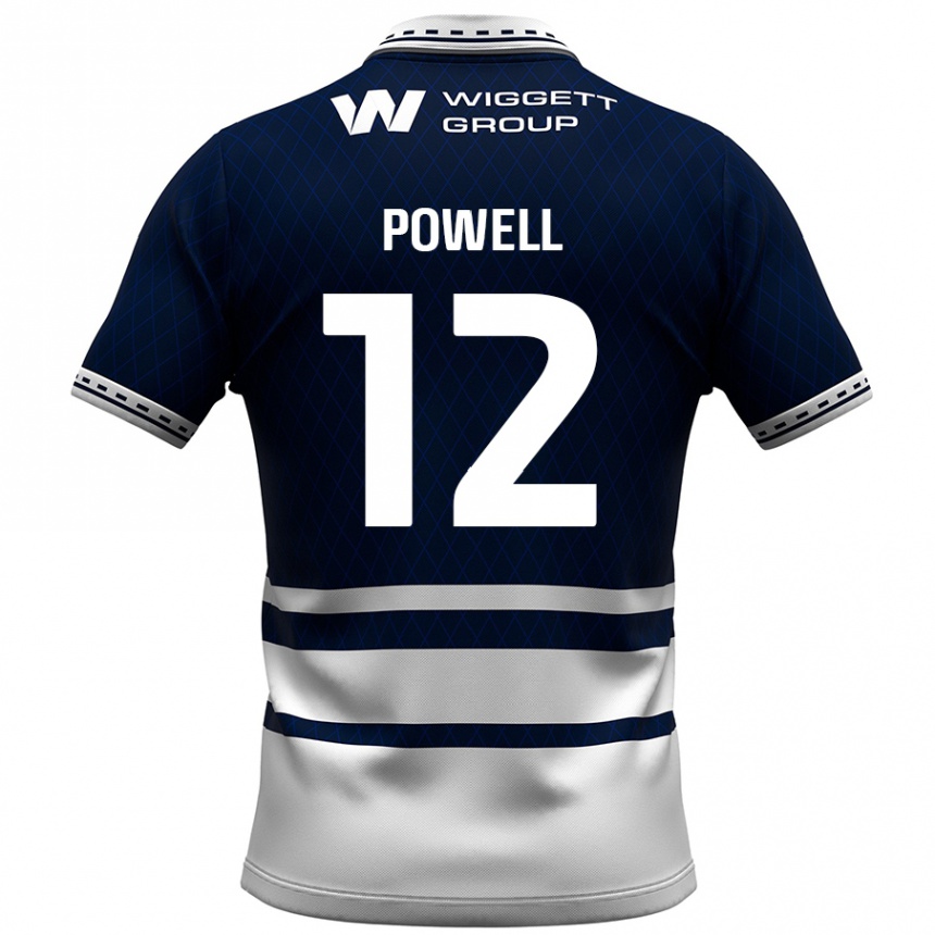 Enfant Football Maillot Beth Powell #12 Bleu Marine Blanc Tenues Domicile 2024/25 Canada