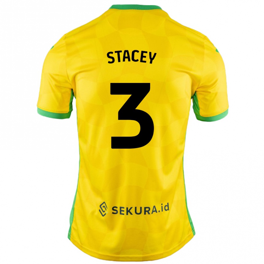 Kids Football Jack Stacey #3 Yellow Green Home Jersey 2024/25 T-Shirt Canada