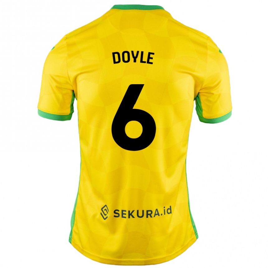 Kids Football Callum Doyle #6 Yellow Green Home Jersey 2024/25 T-Shirt Canada