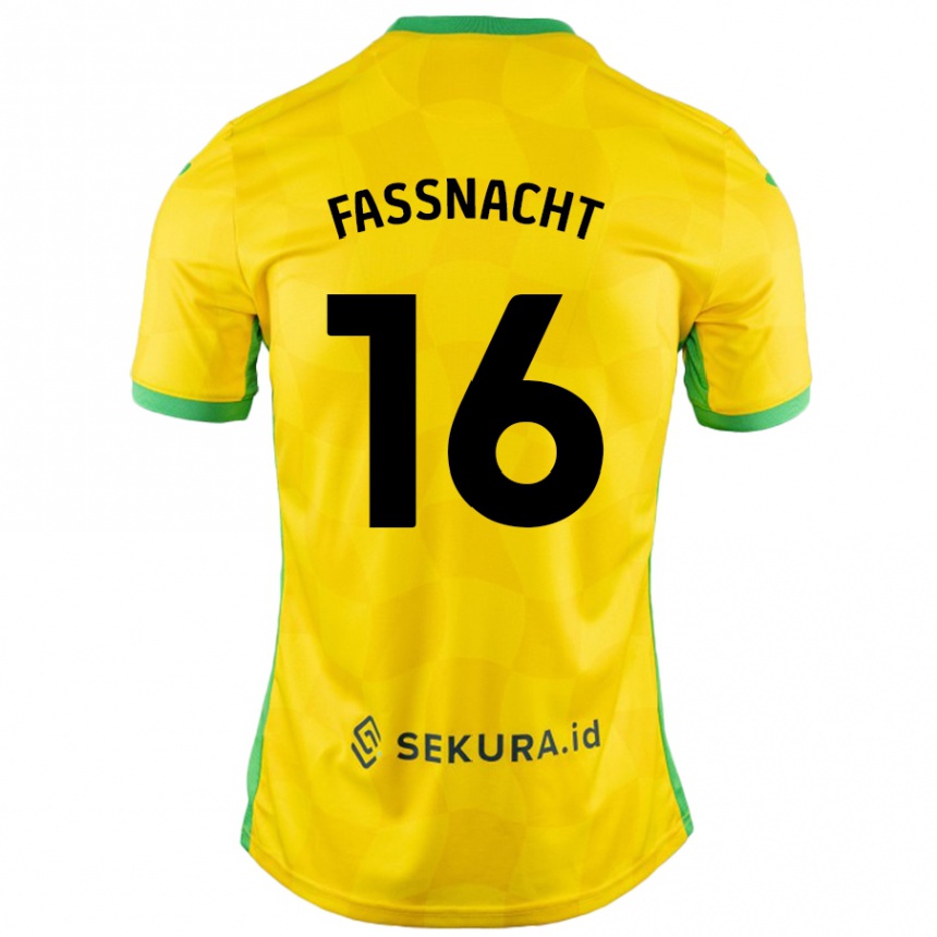 Kids Football Christian Fassnacht #16 Yellow Green Home Jersey 2024/25 T-Shirt Canada