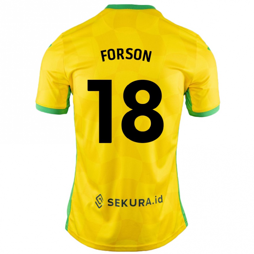 Kids Football Amankwah Forson #18 Yellow Green Home Jersey 2024/25 T-Shirt Canada