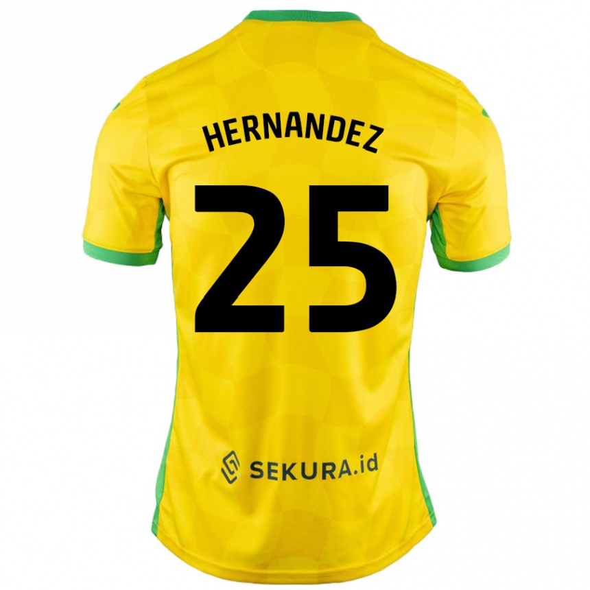 Kids Football Onel Hernández #25 Yellow Green Home Jersey 2024/25 T-Shirt Canada