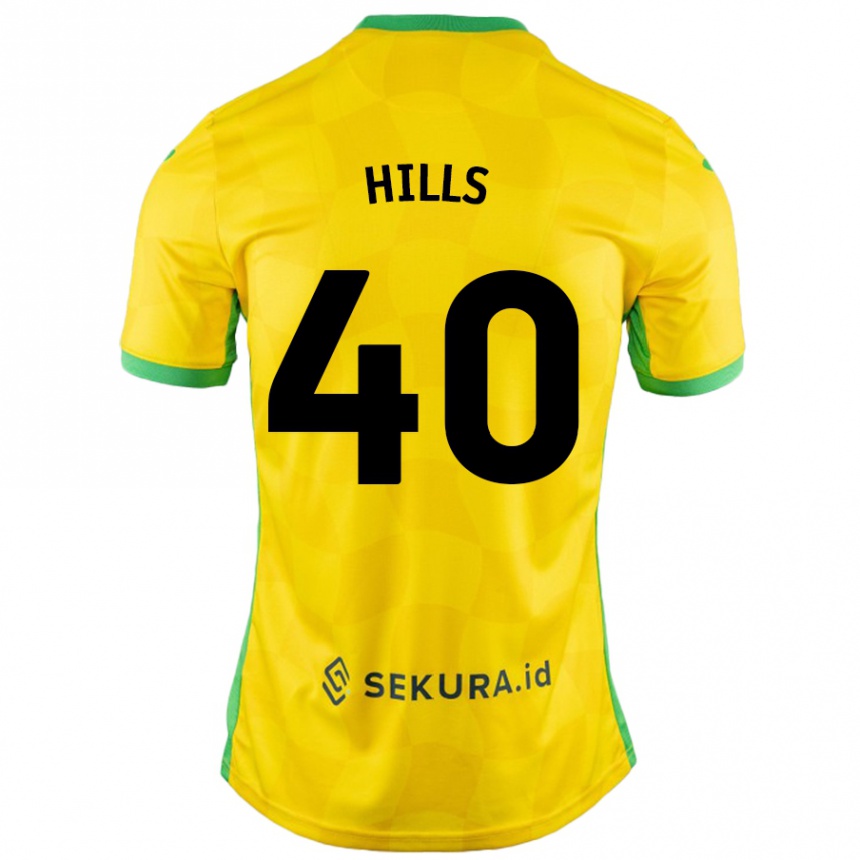 Kids Football Brad Hills #40 Yellow Green Home Jersey 2024/25 T-Shirt Canada