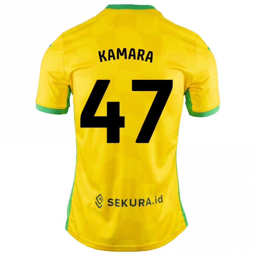 Kids Football Abu Kamara #47 Yellow Green Home Jersey 2024/25 T-Shirt Canada