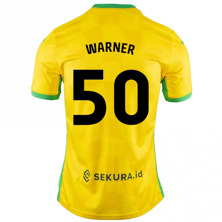 Kids Football Jaden Warner #50 Yellow Green Home Jersey 2024/25 T-Shirt Canada