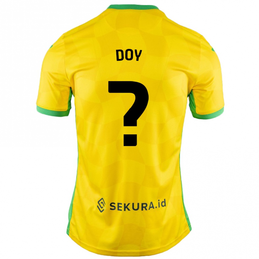 Kids Football Alfie Doy #0 Yellow Green Home Jersey 2024/25 T-Shirt Canada