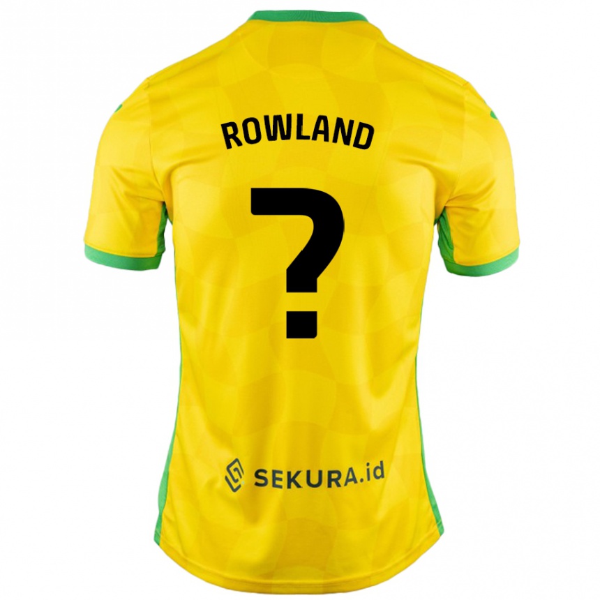 Kids Football Sonny Rowland #0 Yellow Green Home Jersey 2024/25 T-Shirt Canada