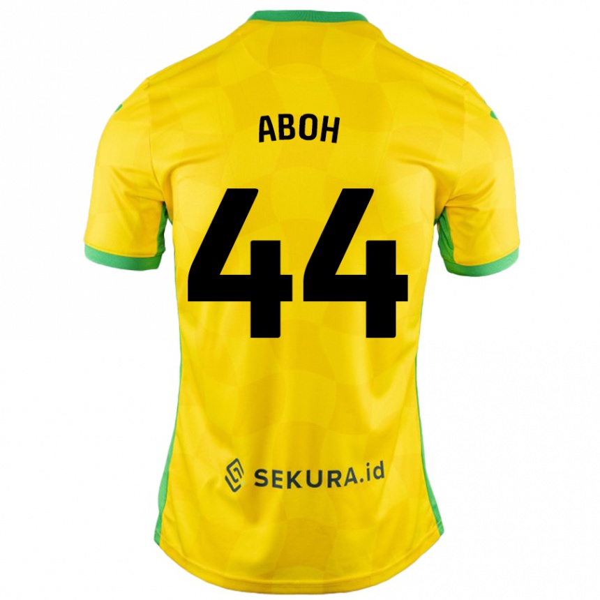 Kids Football Ken Aboh #44 Yellow Green Home Jersey 2024/25 T-Shirt Canada