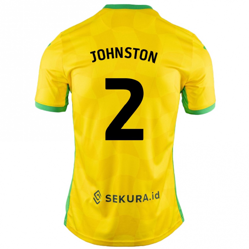 Kids Football Chardonnay Johnston #2 Yellow Green Home Jersey 2024/25 T-Shirt Canada