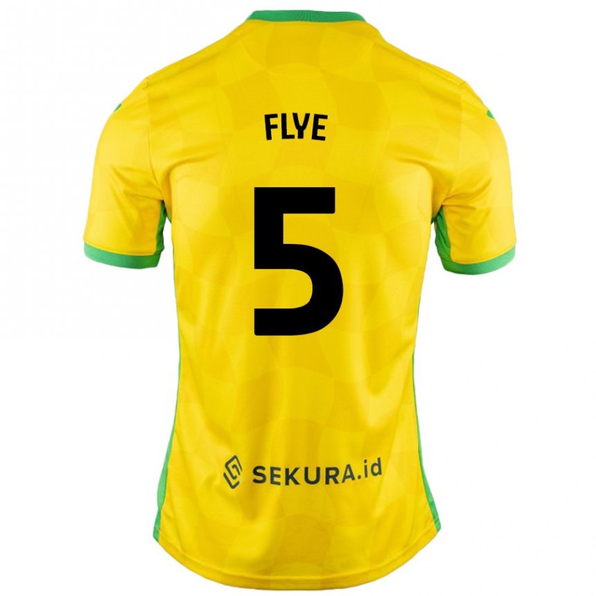 Kids Football Ceri Flye #5 Yellow Green Home Jersey 2024/25 T-Shirt Canada