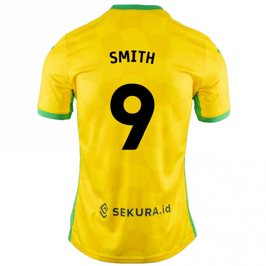 Kids Football Ellie Smith #9 Yellow Green Home Jersey 2024/25 T-Shirt Canada