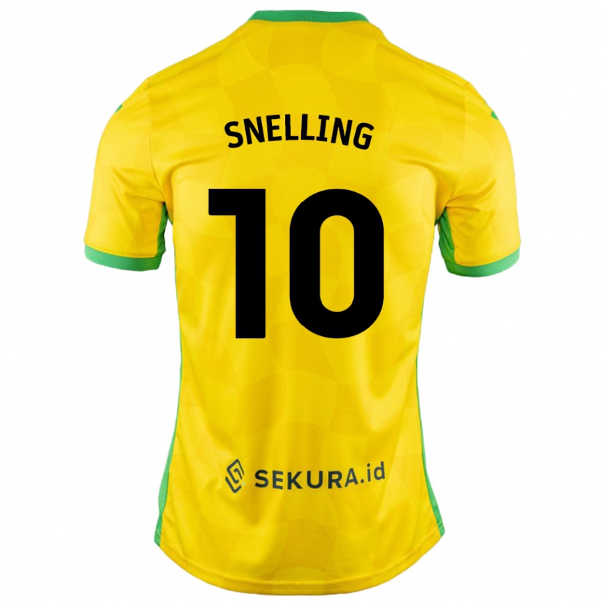 Kids Football Natasha Snelling #10 Yellow Green Home Jersey 2024/25 T-Shirt Canada