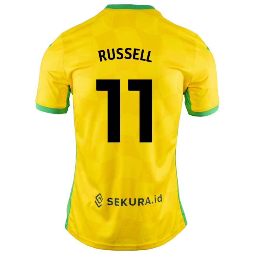 Kids Football Rebecca Russell #11 Yellow Green Home Jersey 2024/25 T-Shirt Canada