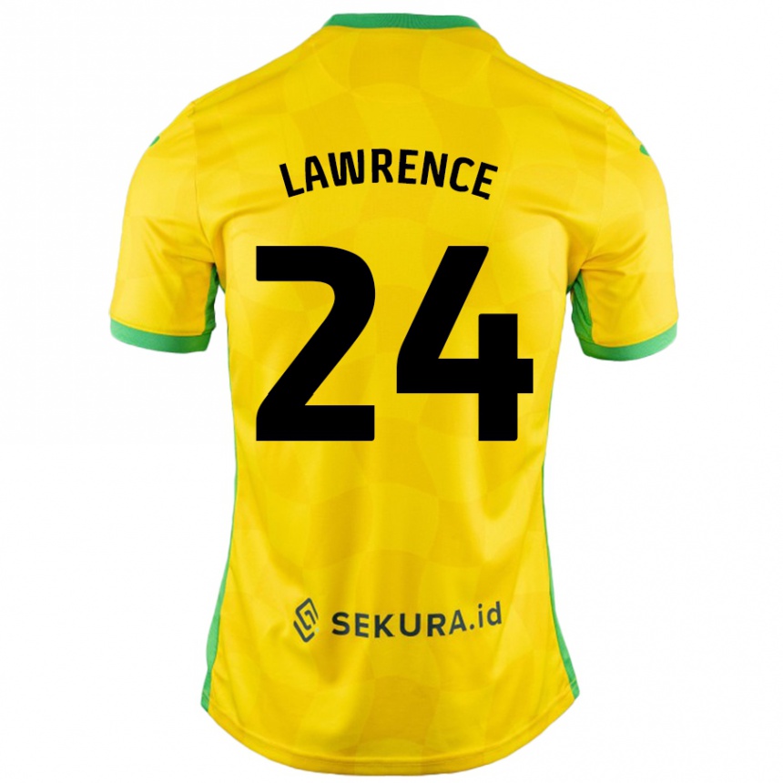 Kids Football Rachel Lawrence #24 Yellow Green Home Jersey 2024/25 T-Shirt Canada