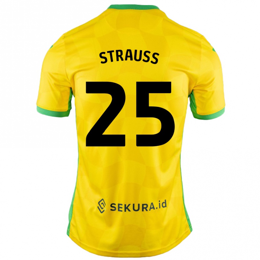 Kids Football Hope Strauss #25 Yellow Green Home Jersey 2024/25 T-Shirt Canada