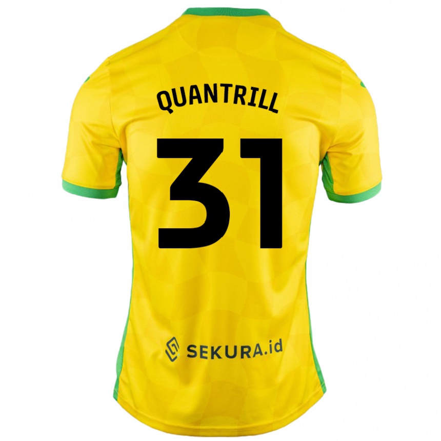 Kids Football Sarah Quantrill #31 Yellow Green Home Jersey 2024/25 T-Shirt Canada