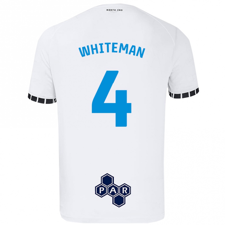 Kids Football Ben Whiteman #4 White Home Jersey 2024/25 T-Shirt Canada