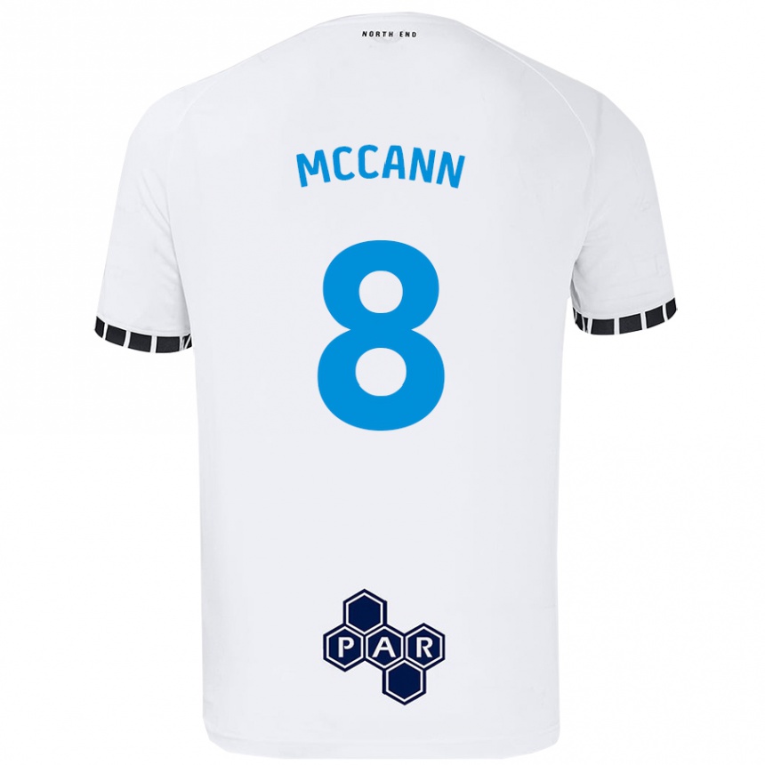 Kids Football Ali Mccann #8 White Home Jersey 2024/25 T-Shirt Canada