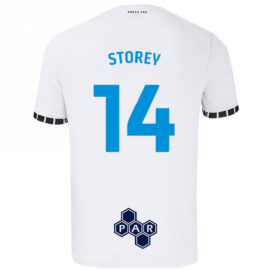 Kids Football Jordan Storey #14 White Home Jersey 2024/25 T-Shirt Canada