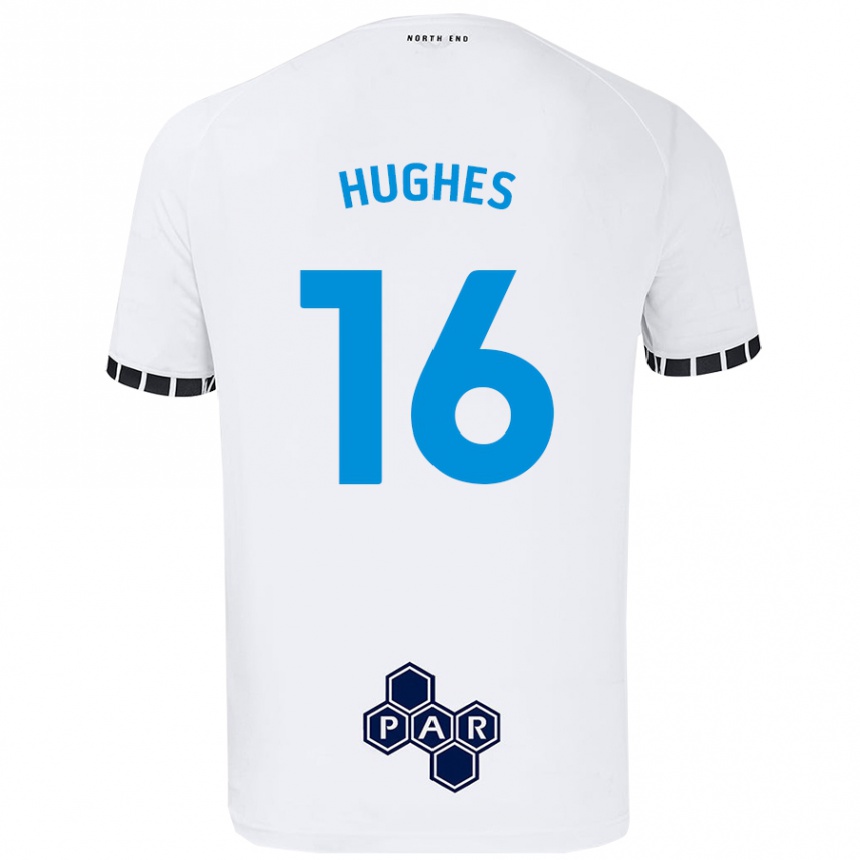 Kids Football Andrew Hughes #16 White Home Jersey 2024/25 T-Shirt Canada