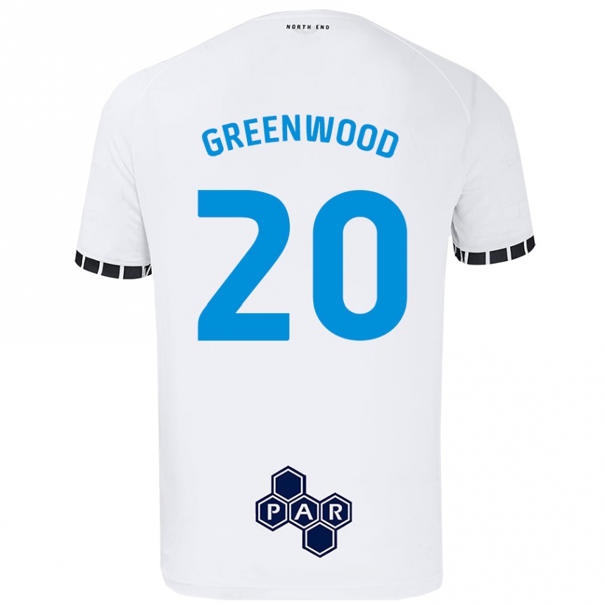 Kids Football Sam Greenwood #20 White Home Jersey 2024/25 T-Shirt Canada