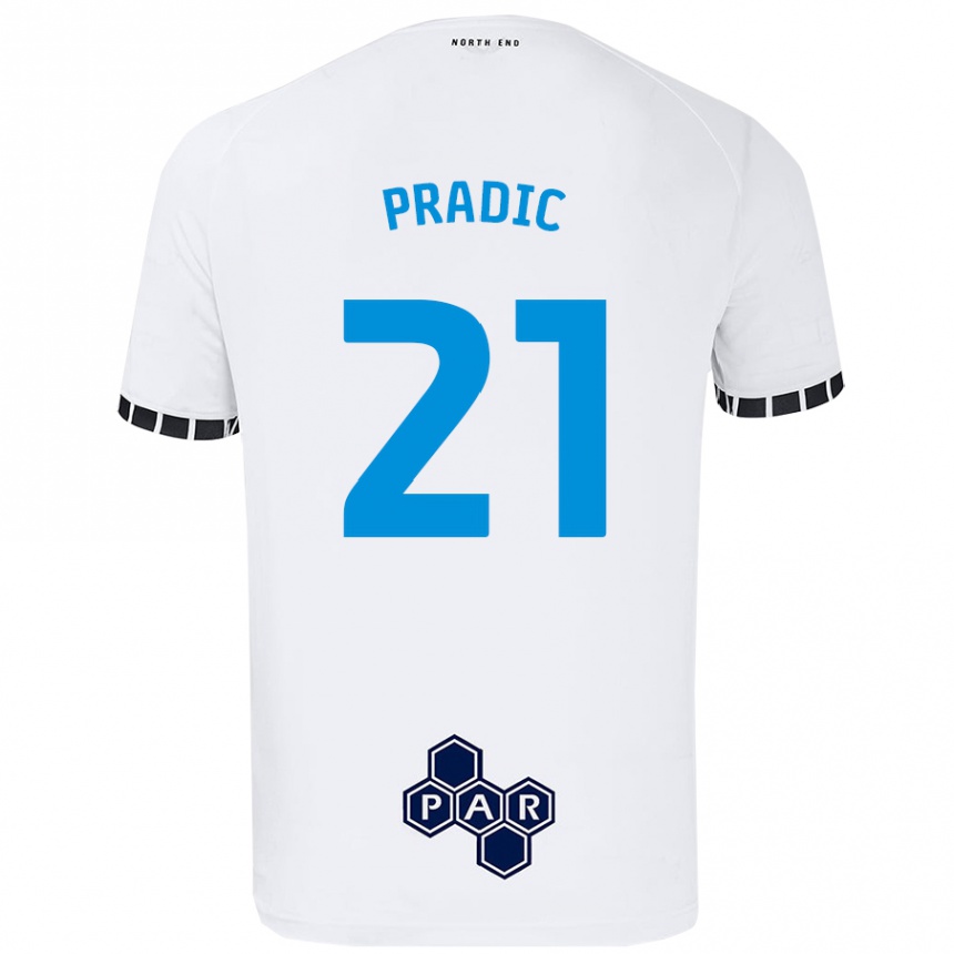 Kids Football James Pradic #21 White Home Jersey 2024/25 T-Shirt Canada