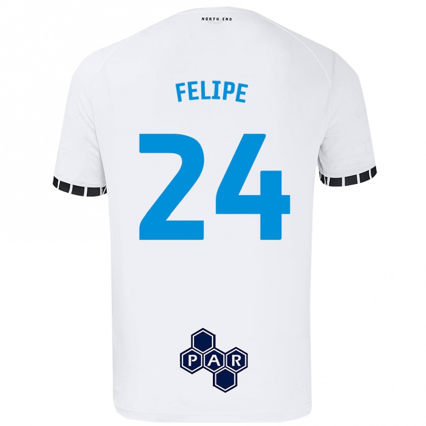 Kids Football Felipe #24 White Home Jersey 2024/25 T-Shirt Canada