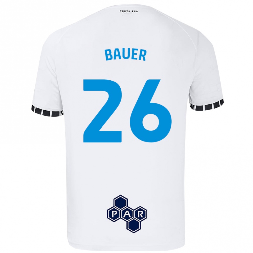 Kids Football Patrick Bauer #26 White Home Jersey 2024/25 T-Shirt Canada