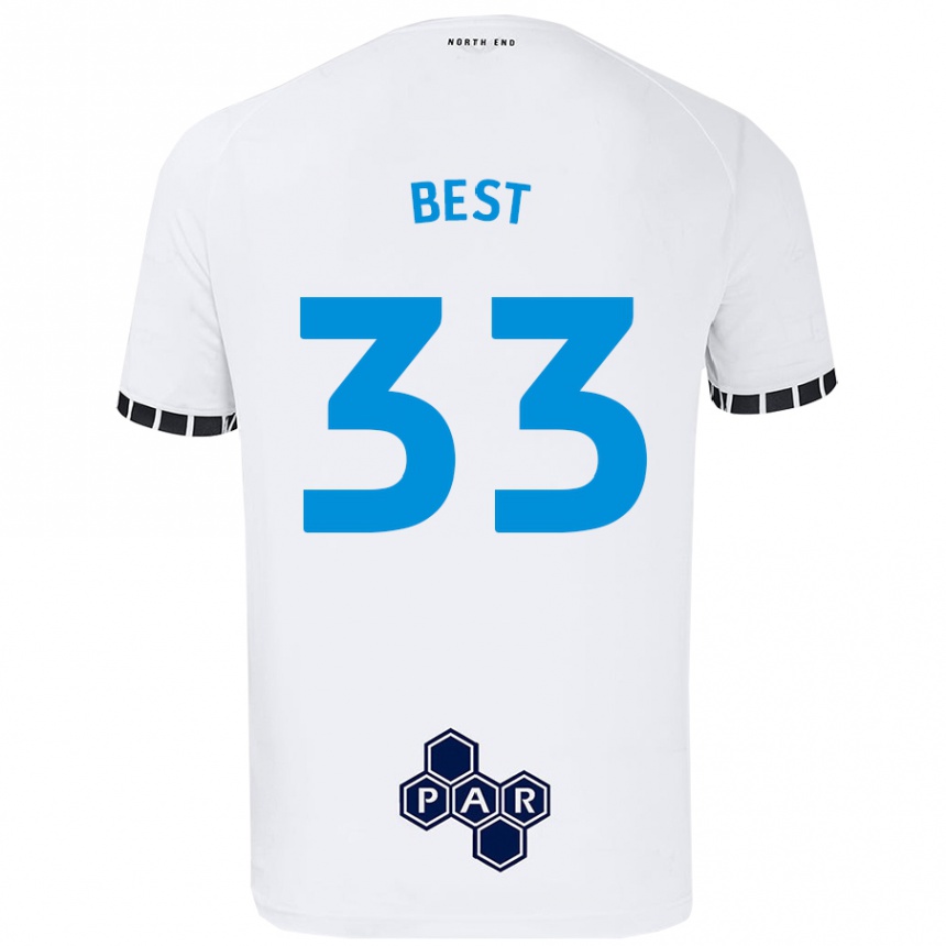 Kids Football Kian Best #33 White Home Jersey 2024/25 T-Shirt Canada