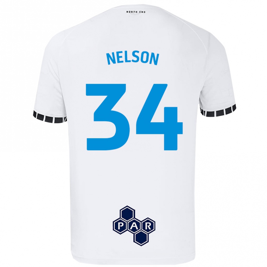 Kids Football Kitt Nelson #34 White Home Jersey 2024/25 T-Shirt Canada