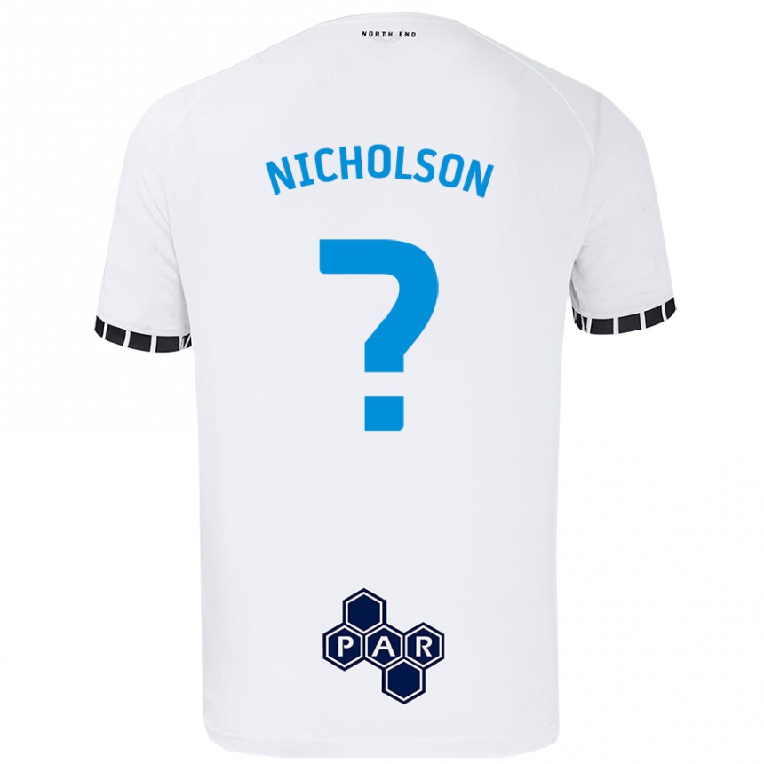 Kids Football Joseph Nicholson #0 White Home Jersey 2024/25 T-Shirt Canada