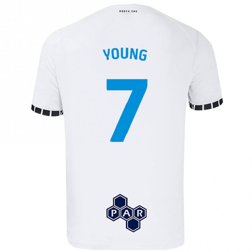 Kids Football Danielle Young #7 White Home Jersey 2024/25 T-Shirt Canada